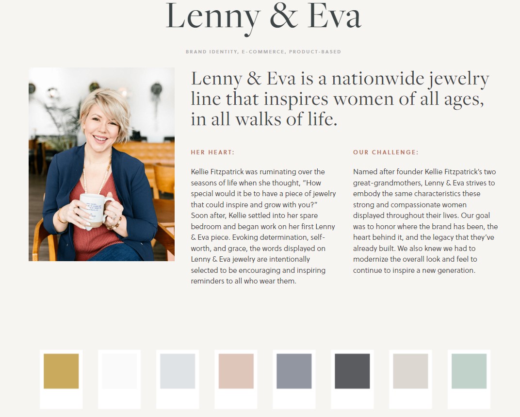 Lenny and Eva brand color palette by Copperheart Creative