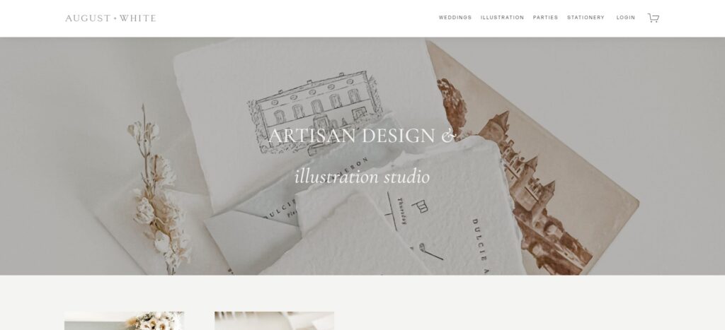 Elegant logo. Illustrations in brand design - August and White