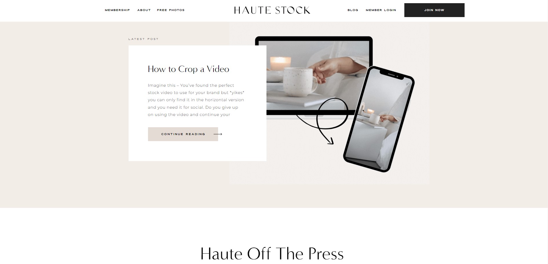 Haute Stock using color champaign in their branding