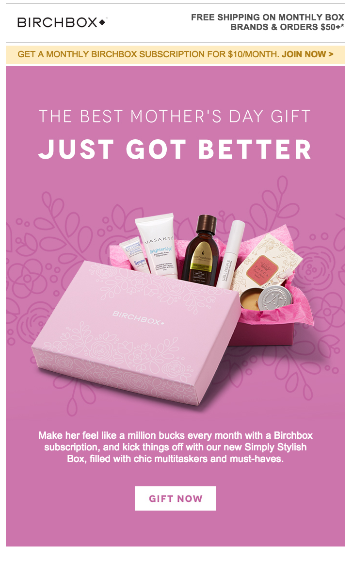 Birchbox branded email template