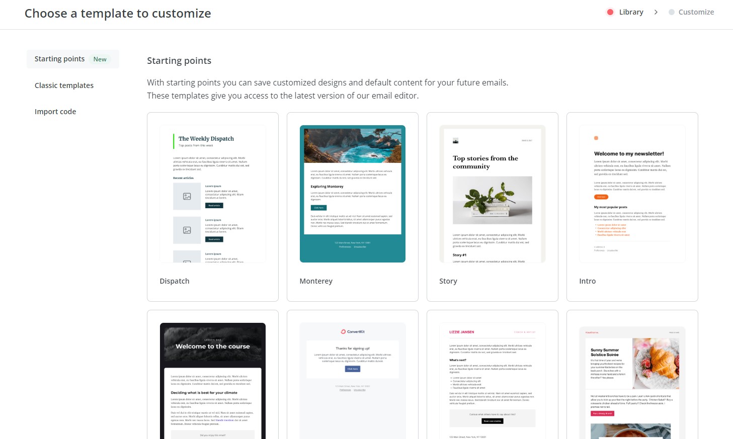 ConverKit branded email templates for customization