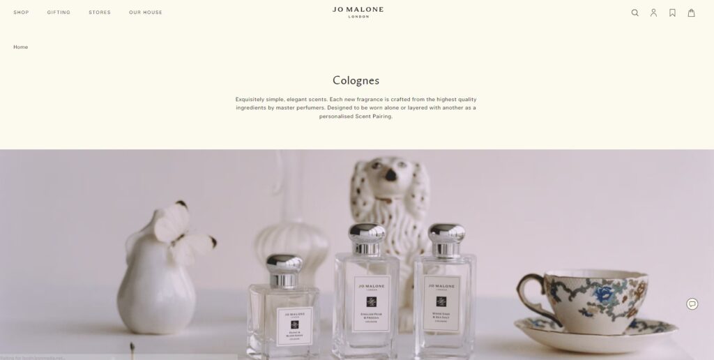 Jo Malone luxury colognes