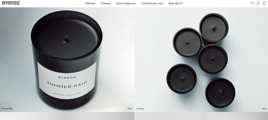 Color black in branding- byredo.com