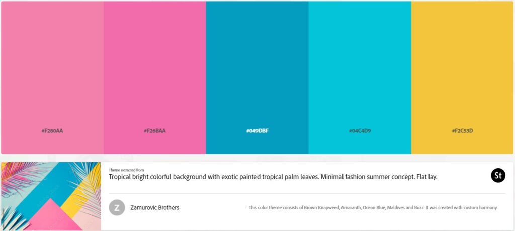 Bold Neon Tropical Color Palette from Adobe Colors